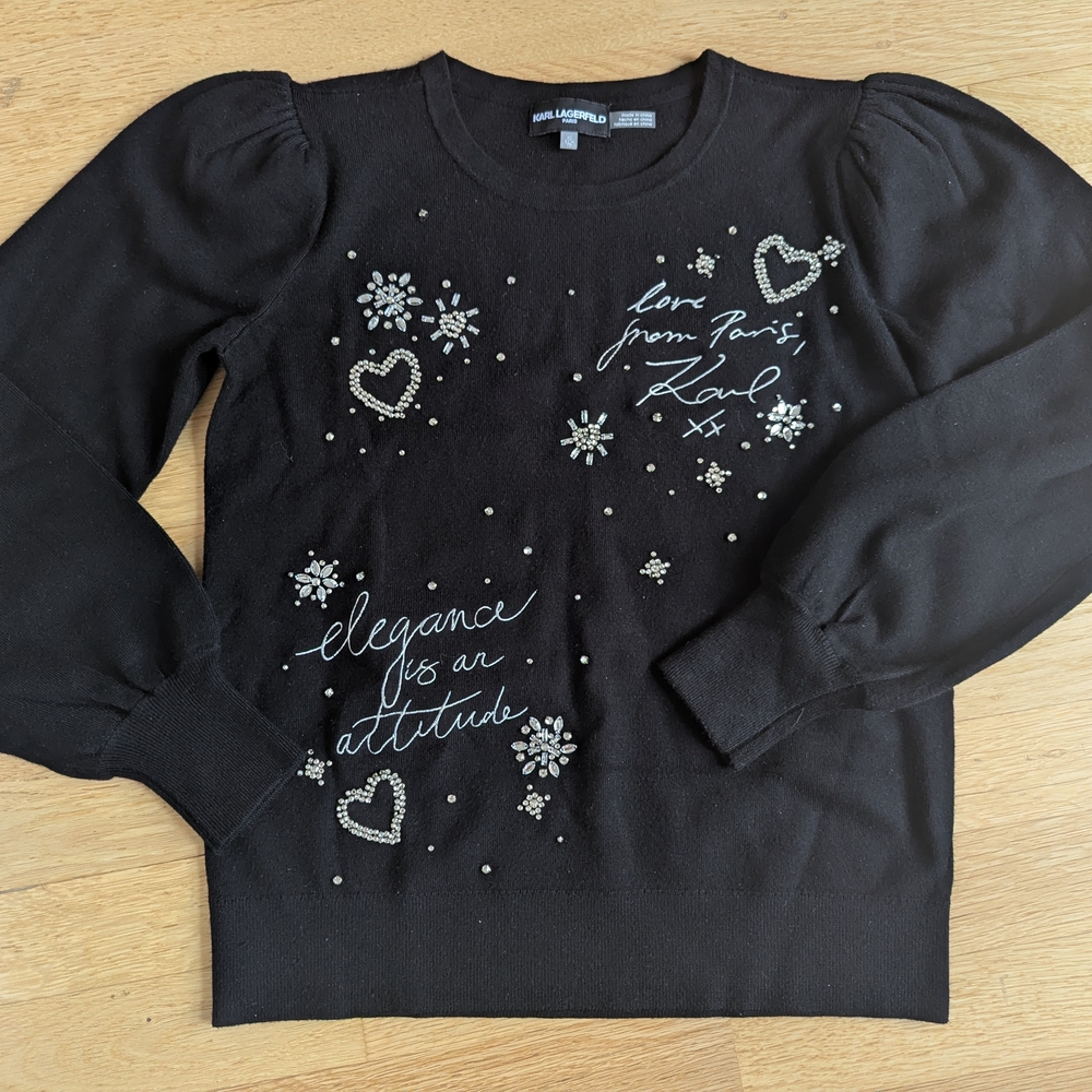 Black Sweater with Embellishments